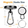 MIKEDE Strong Magnetic Hooks, 150LB Neodymium Black Magnets Heavy Duty