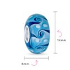 Murano Glass Shades Of Turquoise Aqua Blues Wave Swirl Spacer