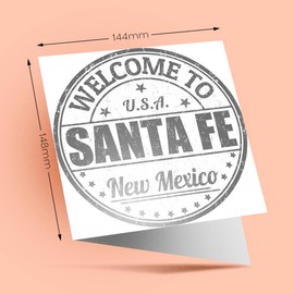 1 x Greeting Card BW - Welcome To Santa Fe New Mexico USA - Blank Birthday Celebration Anniversary #40491