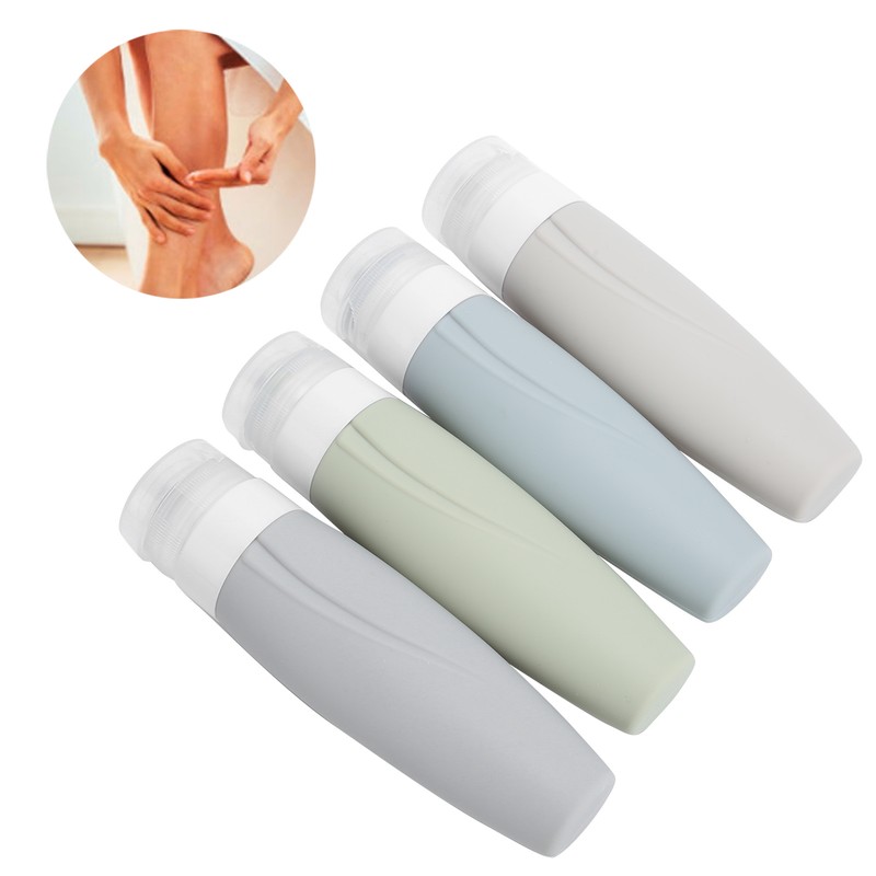 Empty Dispenser Bottle Silicone Refillable Container Shampoo Body Wash Travel