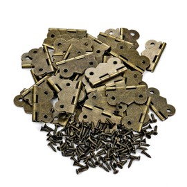 Jewelry Box Hinges 80 Pieces 1 inch Wooden Cabinet Hinge - Antique Small Butterfly Hinges Bronze Engraving Design Box Lock for Crafts Wooden Box, Gift Box, Toolbox Accessories (K6_1_80 Pcs)