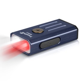 TrustFire Mini Torch Key Ring, 2 in 1 Torch Red Light 5 Light Modes LED Torch Small Torch for Camping, Hiking, Night Vision, Night Fishing, Emergency Dark Blue