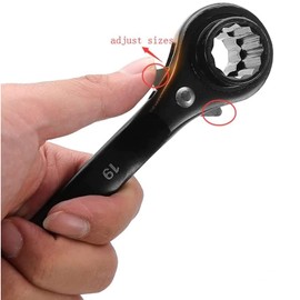 Podger Ratchet Spanner, Steel Erect Spanners - Scaffold Steel Erecting Ratcheting Socket Wrench Tools for Car Repair, Carpentry (13-17mm)
