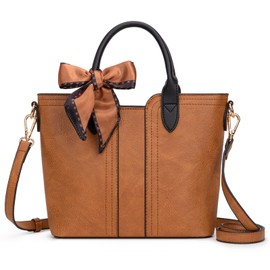 Montana West Top Handle Bags for Women Small Crossbody Purse Cute Satchel Handbag with Detachable Strap Brown MWC-585BR
