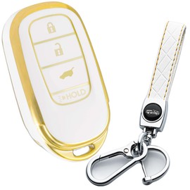 Tautrophen Key Fob Cover with Keychain Fit for Honda 2023 2024 Civic Accord Pilot HRV Lx CRV Lx Odyssey Smart Key