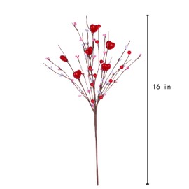 JINGHONG Valentine’s Day Gifts,6 Pcs Artificial Berry Flower Stems Red Heart Shaped Berry Picks for Valentine’s Day,Wedding, and Home Decor