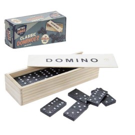 retrogames LP62000 Retro Games | Dominoes | 1 set-16x6x3 cm Accessory, Black