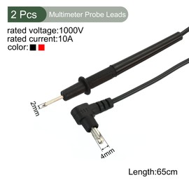 YOKIVE 2pcs Test Lead Multimeter Probe Cable with Banana Plug for Electronic Components Testing Electronic Work (Red, Black, 1000V, 10A, 65Cm)