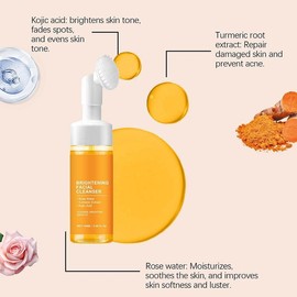 wuliao Turmeric Wash And Care Three Piece Set - Turmeric Facial Pads, Turmeric Cleansing Soap Cleaner, Turmeric Face Scrub Pads, Turmeric Cleansing Skincare Set, Lemon Turmeric Soap Fragrance (1 Set)