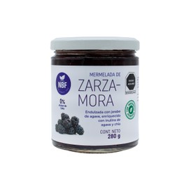NBF Mermelada de Zarzamora 280g - Bajo Índice Glucémico, Con Chía, Inulina y Jarabe de Agave | 0% Azúcar de Caña, 100% Fruta Natural - Perfecta para Tostadas, Yogures y Postres
