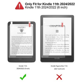 【2 Pack】T Tersely Matte Screen Protector for All-New Kindle 11th Generation 2024/2022 Release, Premium Anti-Glare (Matte) PET Protective Film, Full-Coverage