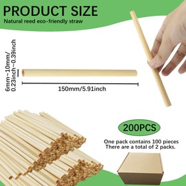 Qerutk Mason Beehive Tubes, 200PCS Reed Pollination Bee Nesting Tubes, Bee House Tubes Refill,0.6-1cm Honeycomb Reed Tube, for Garden Honeybee Habitat Protection - Natural Reed Straws