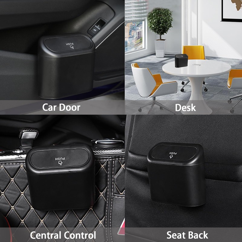 Jotia 2 Pack Car Trash Can with Lid and 60Pcs