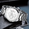 MEGALITH Mens Watches Chronograph Stainless Steel Waterproof Watches for Men