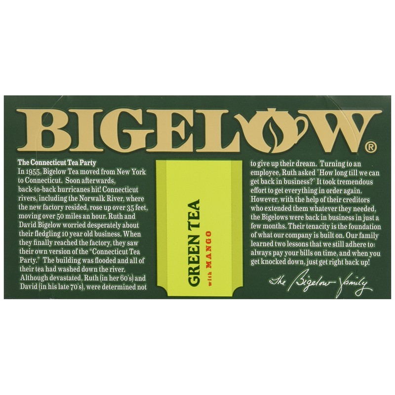 Bigelow Tea Green Tea with Mango, 20 ct