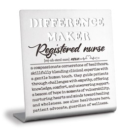 Registered Nurse Gifts, Difference Maker Thank You Appreciation Gifts for RN Women Men, Nurse Office Desk Decor, Inspirational Clinical Care Signs and Plaques Zoo39