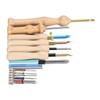 Punch Needle Set Wooden Handle Stainless Steel Ergonomic Easy Operation