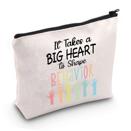 JXGZSO Funny Behavior Therapist Gift It Takes a Big Heart to Shape Behavior Zipper Pouch Makeup Bag (It Takes a Big Heart to Shape)