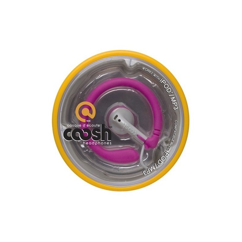 COOSH PINK HEADPHONES w/ Detachable Silicone Ear Rings