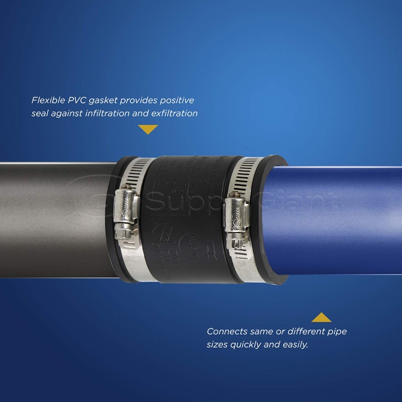 Supply Giant 6I44x6 Flexible Coupling, 1", Black, 1 inch