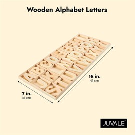 2 in Wooden Letters with Storage Tray for Crafts, Wood Alphabet ABCs for Learning, Wall Decor (4 of Each Letter, 104 Pieces)