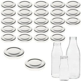 mikken TO48 Twist-Off Replacement Lid for Milk Bottles and Juice Bottles 5 cm Pack of 25 Silver