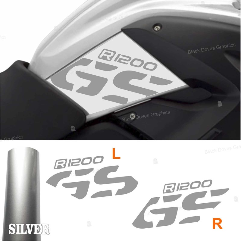 2 Stickers Compatible with Motorcycle R 1200 GS 2008-2012 White