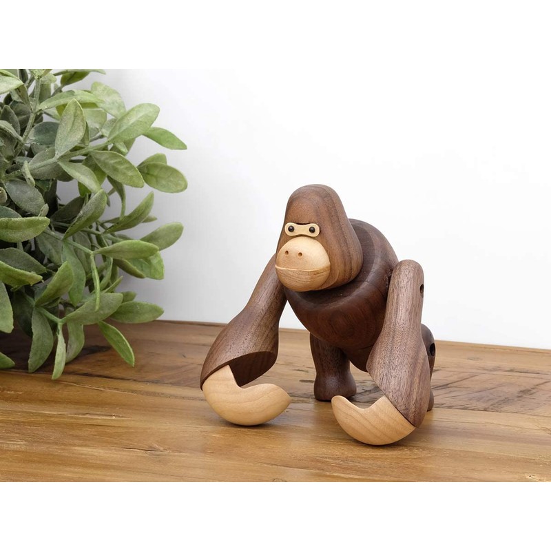 Gorilla Gorilla Figurine, Wood, Animal, Object, Scandinavian Miscellaneous Goods, Interior