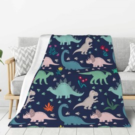 AMORVITA Dinosaur Throw Blanket for Couch Bed Sofa Chair Living Room, Dinosaur Blanket for Boys Flannel Fleece Soft Cozy Lightweight Breathable Fluffy Durable Home Decorative 50 x 60 Inches