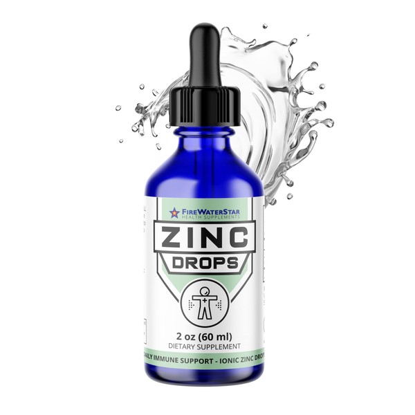 Liquid Zinc Supplement - 45mg Zinc Sulfate - Organic, Non-GMO, Vegan - 2oz - 30 Servings - Glass Bottle - Mfd in USA - Supports Skin Health, Acne, Immune System, Wellness - for Adults and Kids