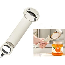 Multifunctional Retractable Bottle Opener,Jar Opener Bottle Opener, Adjustable Multifunctional Can Opener Jar Lid Gripper, for Weak Hands, Senior Arthritis (White)