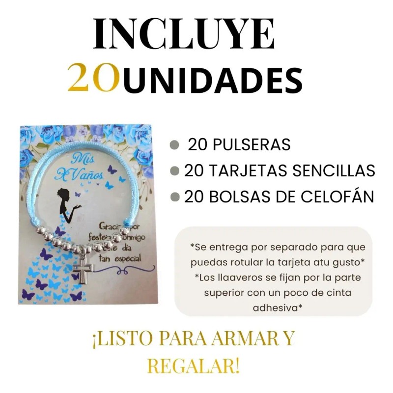 20 Pulseras Decenario Recuerdo De Xv Años