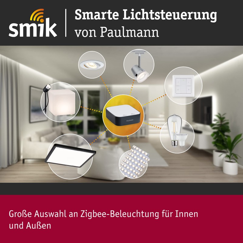 Paulmann 50135 Smart Home Zigbee Gateway Bridge Smik White/Anthracite Plastic