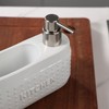 White Dish detergent dispenser for Kitchen Sink.Ceramic Dishwashing Liquid Dispenser