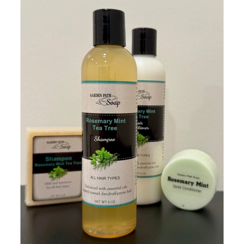 Garden Path Soaps ROSEMARY MINT TEA TREE LIQUID SHAMPOO -