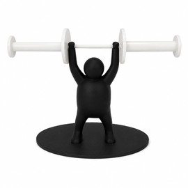 Funny Toilet Roll Holder for Bathroom - 3D Printed Fitness-Themed Plastic Rack for Gym Lovers and Home Decor Black