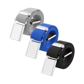 Boy Kids Magnetic Buckle Belt - Adjustable Elastic Child Belts for Girls, 3 Pieces(Royal blue/Gray/Black