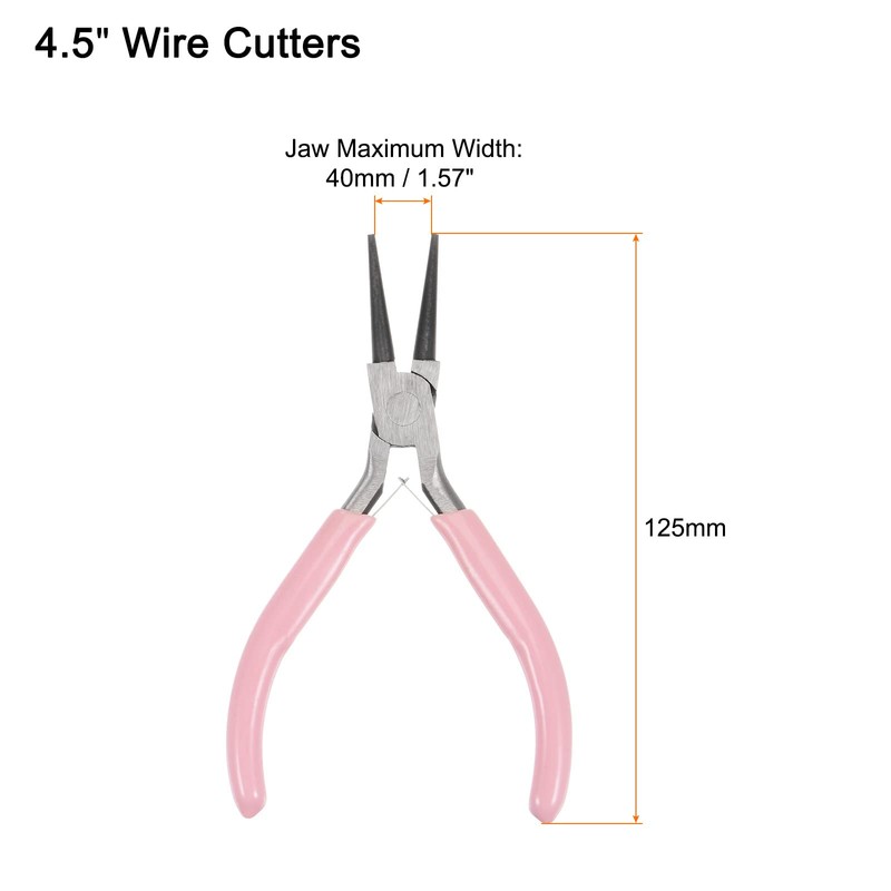 sourcing map Mini Round Needle Nose Pliers 4.5 Inch Conical