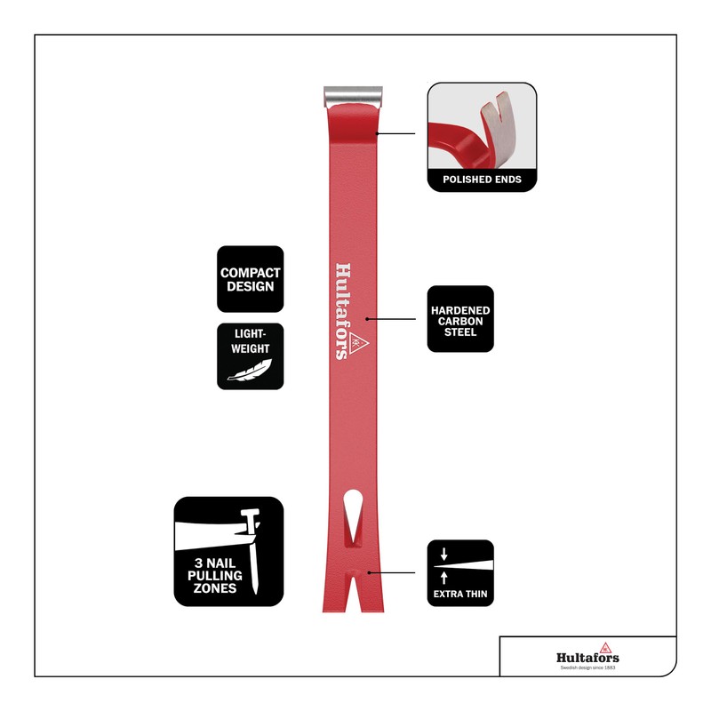 Hultafors 827023 108MINI 7.5-inch Steel Mini Wrecking Bar