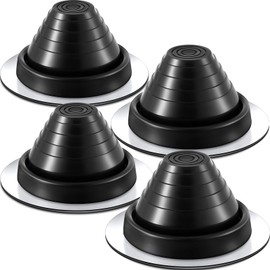 Yaocom 4 Pcs Pipe Flashing Boot for Pipe OD 1/4" to 5" EPDM Flexible Roof Jack Pipe Boot Metal Roofing Boots, 7-3/4 Inch in Base Diameter (Black)