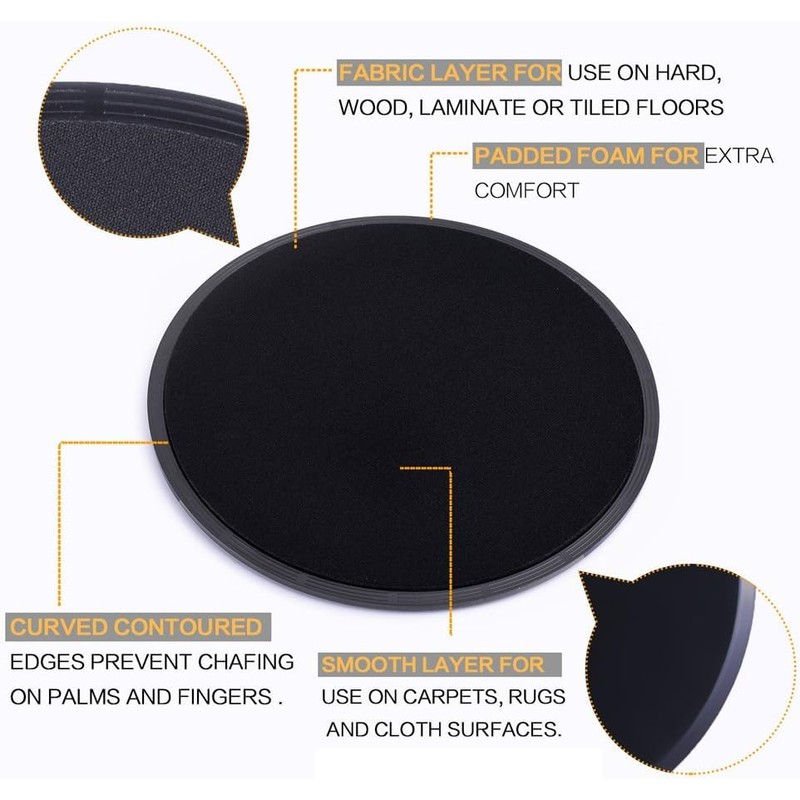 QHFlashbuy Sliding discs, pack of 2 sliders, fitness sliding discs,