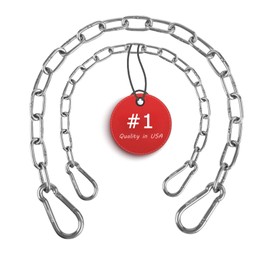 ZRruoin (2 Pack) Heavy Duty Swing Chains 440LB Capacity - Stainless Steel Hanging Chair Chains with Carabiners for Swing Set Accessories, Yoga Trapeze, Hammock Chair, Indoor Outdoor Gym