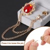 PATIKIL Gem Hanging Chain Brooch Pins, Rhinestone Men's Gem Brooch