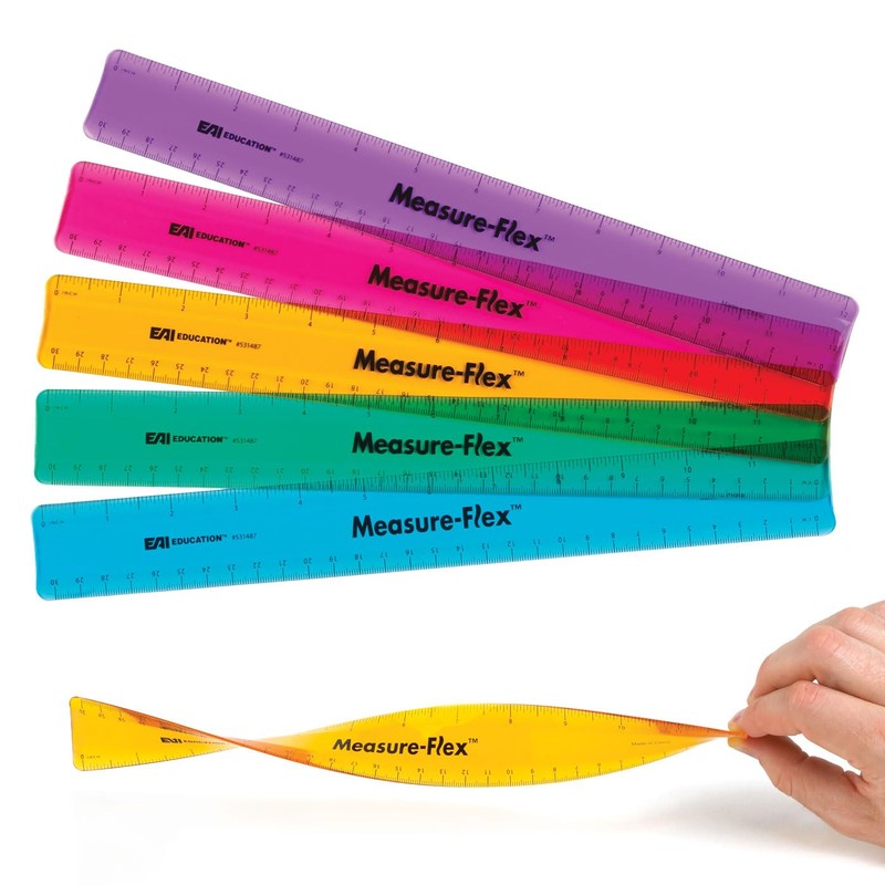 EAI Education 12" Measure-Flex® Ruler: Assorted Colors - Set of