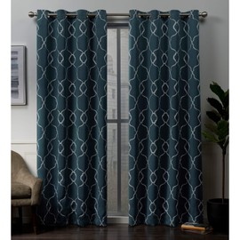 Exclusive Home Curtains Belmont Panel Pair, 52x96, Sapphire Teal