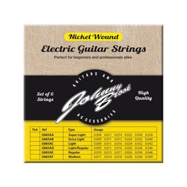 Johnny Brook Set of 6 Nickel Wound Electric Guitar Strings (Regular Gauge)