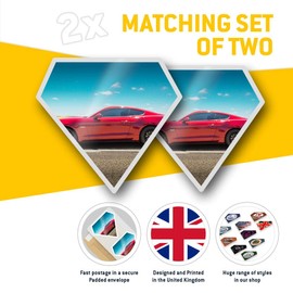 2 x Diamond Stickers 7.5 cm - Red Muscle Car Automobile Fun Decals for Laptops,Tablets,Luggage,Scrap Booking,Fridges, #8569