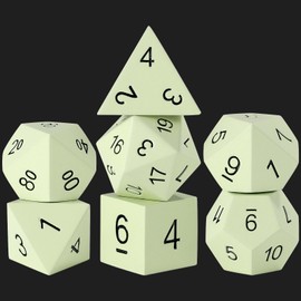 CSITORWWE Simple Solid Color Style DND Metal Dice,7PCS Heavy Metal Dice Set,Polyhedral D&D Dice with Gift Case for Dungeons and Dragon RPG MTG Table Games(Light Green)