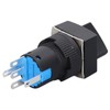 25Pcs Rotary Switch Knob 2 Position Self Locking Square Selector