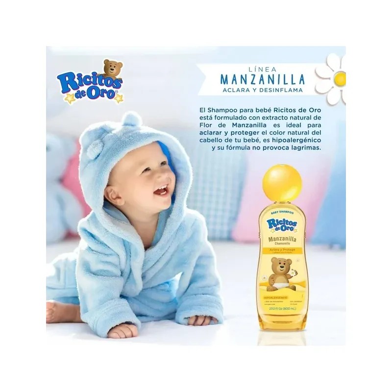 Shampoo Ricitos Oro Manzanilla Hipoalergenico 800